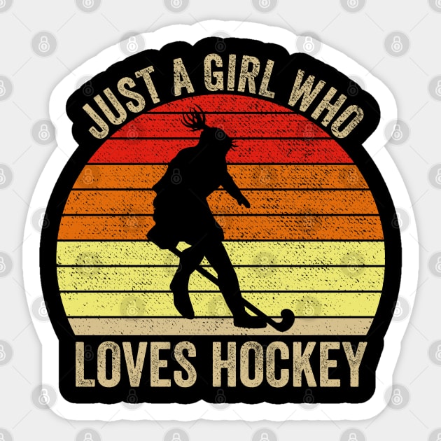 Just A Girl Who Loves Hockey Ice Hockey Sticker by DragonTees